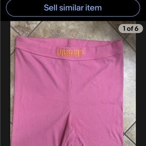 Savage X Fenty Pink Xssential Heavy Rib Logo Bike Shorts Womens Size 3X Pink
